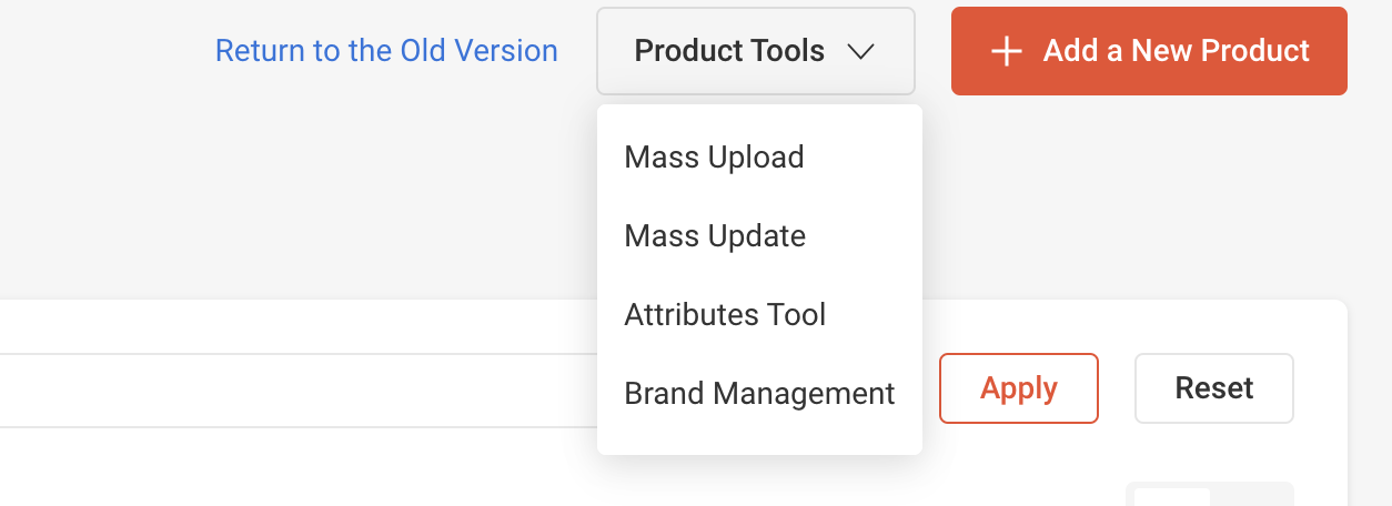 Product ToolsからMass Uploadを選択